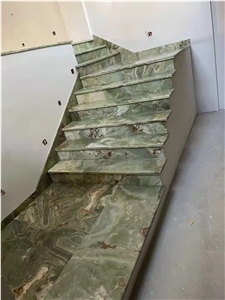 Green Onyx Interior Stone Staircase Dark Green Onyx Steps