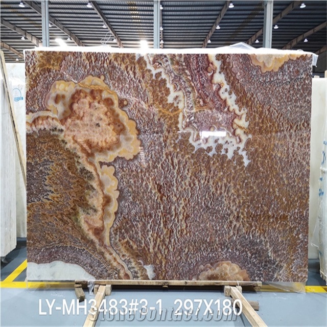 Polished 16MM Red Onyx High Quality Slabs
