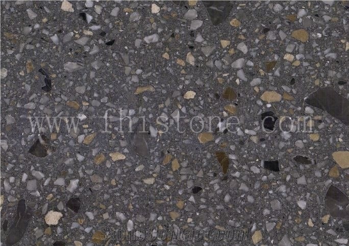 Antic Brown Terrazzo  Precast Terrazzo Slab Cement Terrazzo