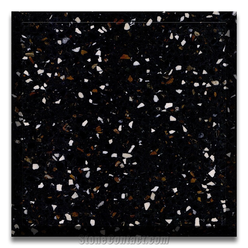 Black  Galaxyterrazzo Black Precast Terrazzo Cement Terrazzo