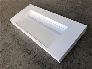 Pure White Acrylic Top Solid Stone Vanity Top Bathroom Top Unit