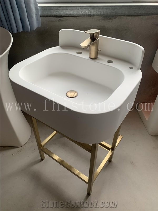 Pure White Acrylic Top Solid Stone Vanity Top Bathroom Top Unit