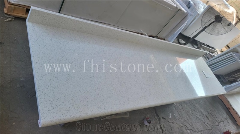 Sparkle White Quartz Top Galaxy White Quartz Countertop Top