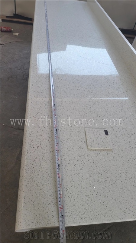 Sparkle White Quartz Top Galaxy White Quartz Countertop Top