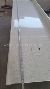 Sparkle White Quartz Top Galaxy White Quartz Countertop Top