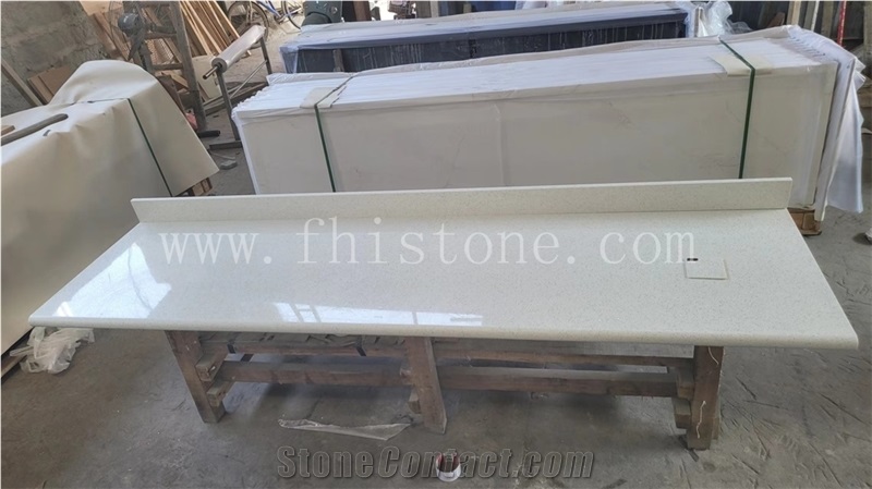 Sparkle White Quartz Top Galaxy White Quartz Countertop Top