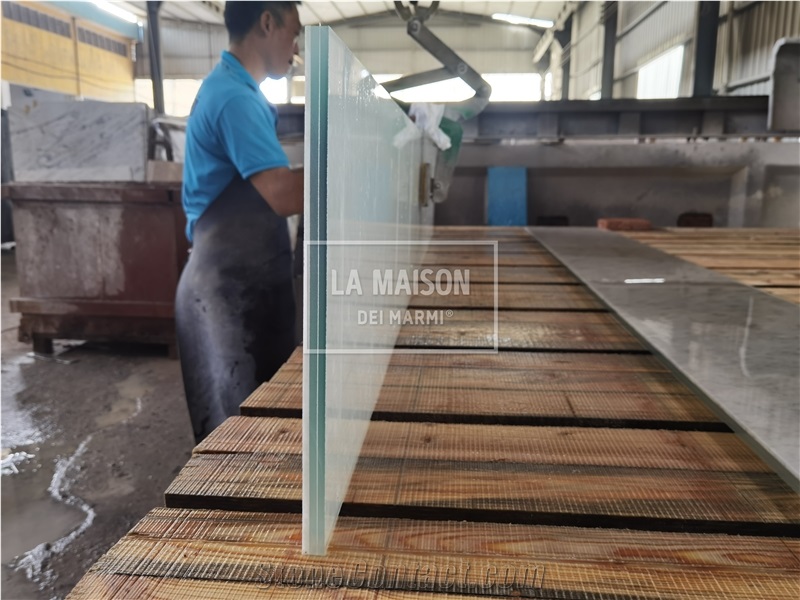 Crystal Onyx White Composite Laminated Glass Panels