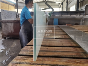 Crystal Onyx White Composite Laminated Glass Panels