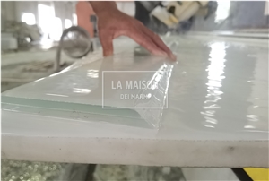 Crystal Onyx White Composite Laminated Glass Panels