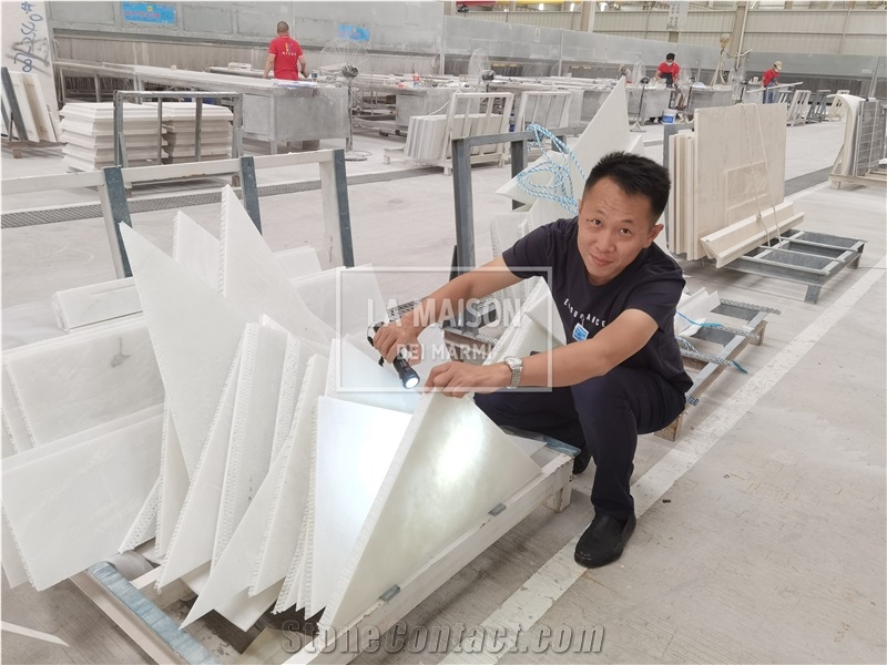 White Onyx Composite Fiberglass Light Transmission 3D Panel