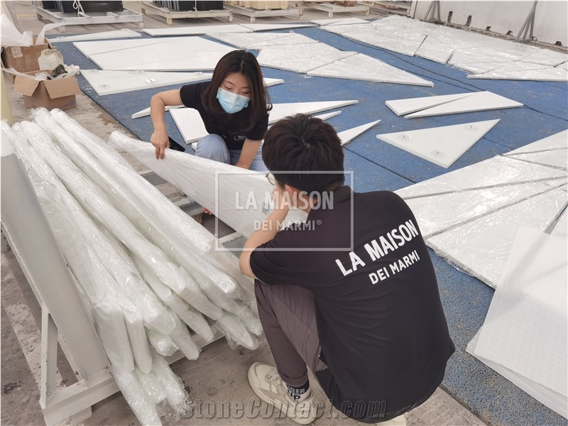 White Onyx Composite Fiberglass Light Transmission 3D Panel