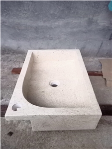 Ivory Cream Marble Square Washbasin