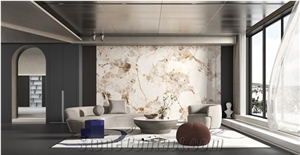 1600*2700MM  GLOSSY PULPIS GOLD  PORCELAIN SLAB