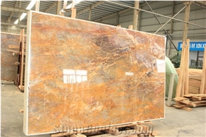 China Van Gogh Emperor Red Yellow Marble Polished Slabs