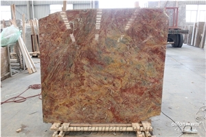 China Van Gogh Emperor Red Yellow Marble Polished Slabs