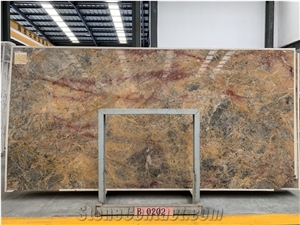 China Van Gogh Emperor Red Yellow Marble Polished Slabs