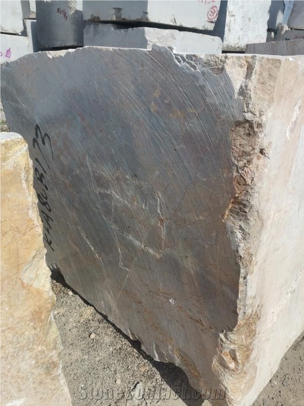 China Van Gogh Emperor Red Yellow Marble Rough Blocks