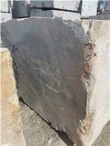 China Van Gogh Emperor Red Yellow Marble Rough Blocks