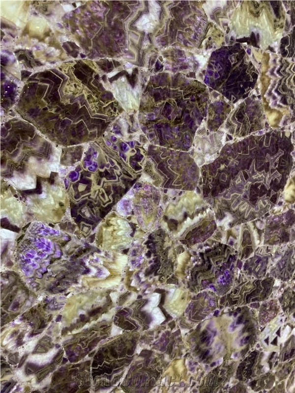Amethyst Luxury Semiprecious Stone Slab, Purple Gemstone Slabs, Wall Big Panels