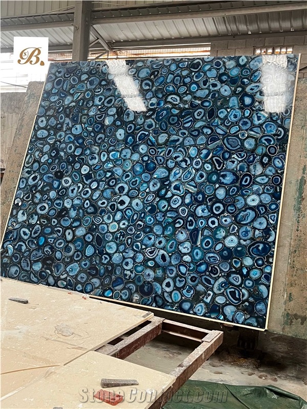 BLUE AGATE SEMIPRECIOUS SLAB- LUXURY AND SPECIAL