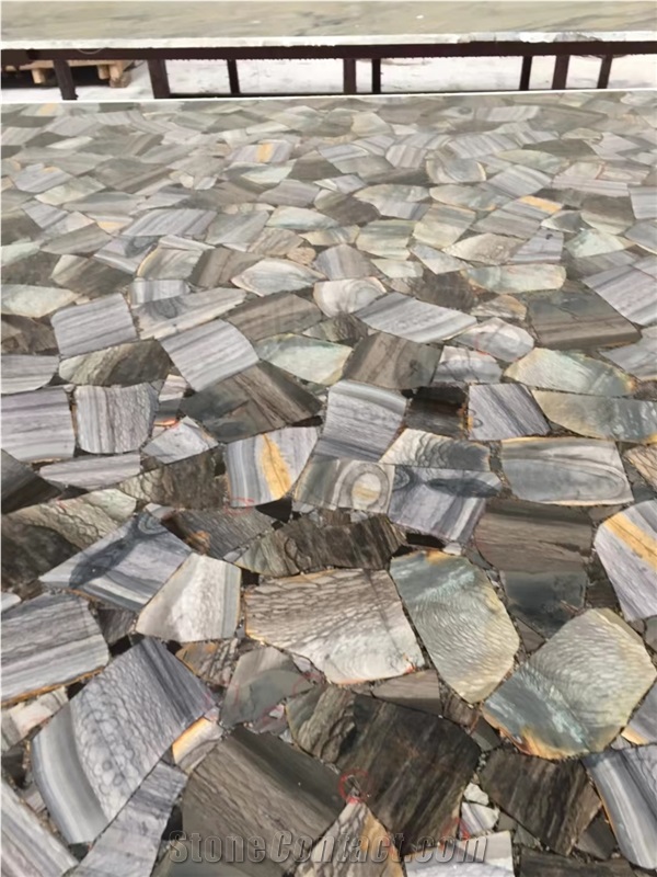 Fish Pattern Stone,Semiprecious Big Slab,Luxury Wall