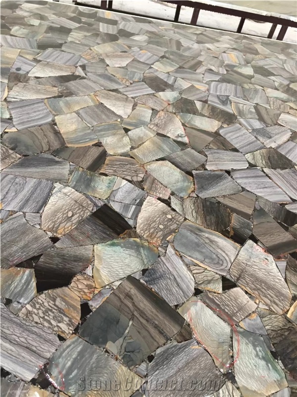 Fish Pattern Stone,Semiprecious Big Slab,Luxury Wall