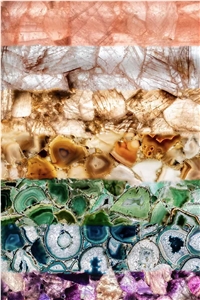 Natural Light Agate Slab And Transparent Effect Agate Slab