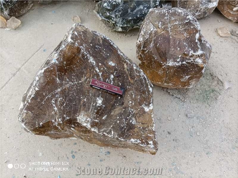 Amber Glass Rock Decorative Glass Rock Glass Chippings