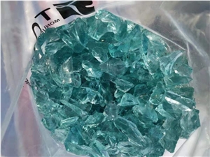 Light Blue Glass Chippings Garden Decorative Glass Rock