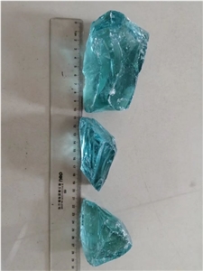 Light Blue Glass Chippings Garden Decorative Glass Rock