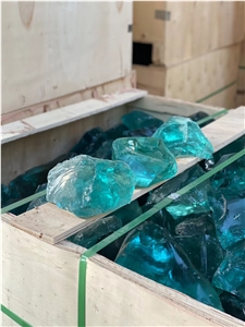 Ocean Blue Glass Rock Decorative Glass Rock