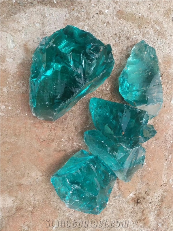 Ocean Blue Glass Rock Decorative Glass Rock
