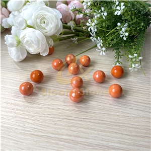 Orange Vase Filler Glass Marble Balls For Kids