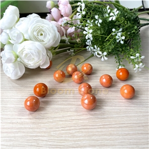 Orange Vase Filler Glass Marble Balls For Kids