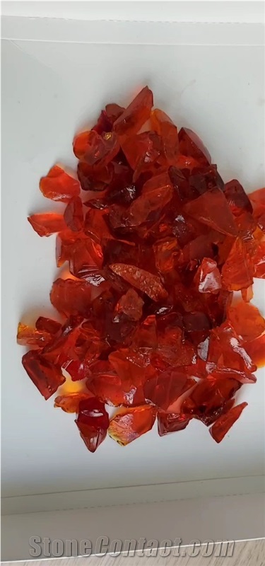 Red Glass Rock Decorative Glass Rock Glass Chippings
