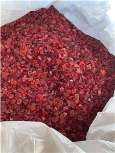 Red Glass Rock Decorative Glass Rock Glass Chippings