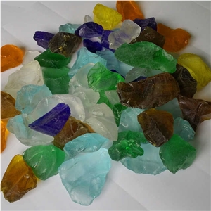 Red Glass Rock Decorative Glass Rock Glass Chippings