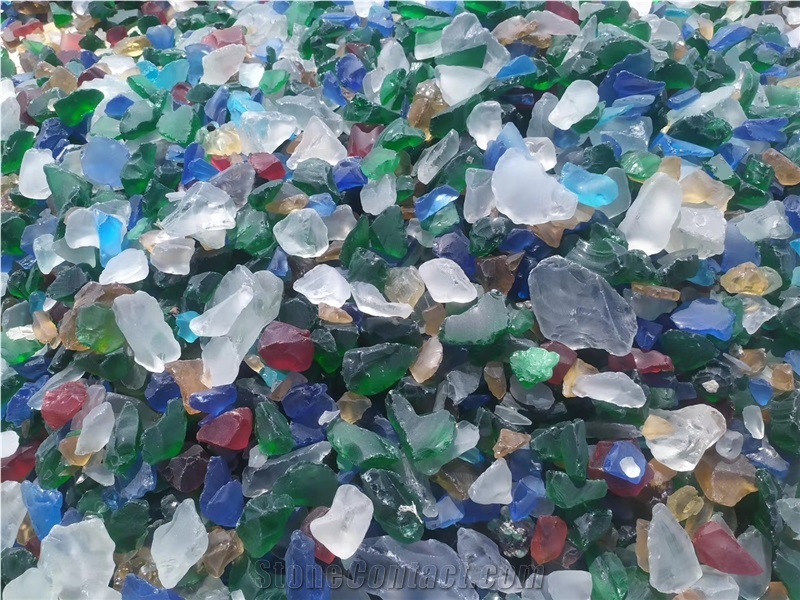 White Glass Rock Decorative Glass Chippings Garen Glass Slag