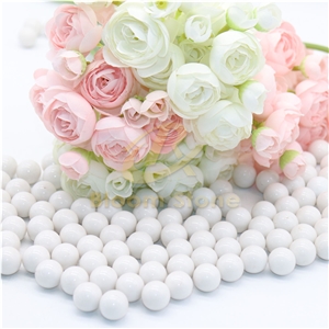 White Vase Filler Glass Marble Balls For Kids