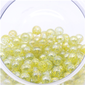 Yellow Textured Vase Glass Pebble Filler For Home Decor