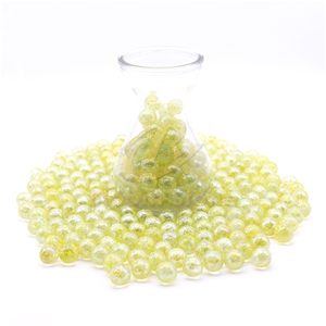 Yellow Textured Vase Glass Pebble Filler For Home Decor