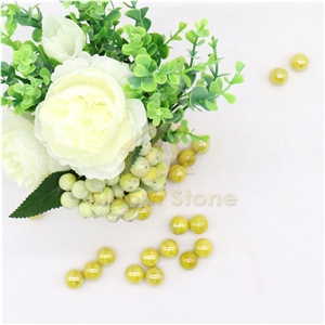 Yellow Vase Filler Glass Marble Balls For Kids