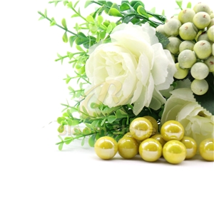 Yellow Vase Filler Glass Marble Balls For Kids