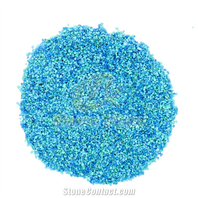 Crushed Caribbean Blue Coloured Gravels For Fish Tank