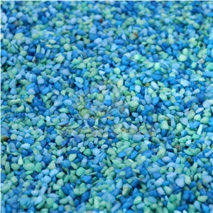 Crushed Caribbean Blue Coloured Gravels For Fish Tank