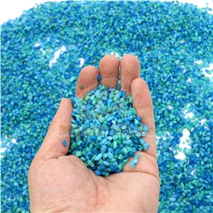 Crushed Caribbean Blue Coloured Gravels For Fish Tank