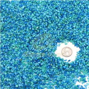 Crushed Caribbean Blue Coloured Gravels For Fish Tank