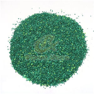 Crushed Green Mixed Coloured Gravels For Fish Tank