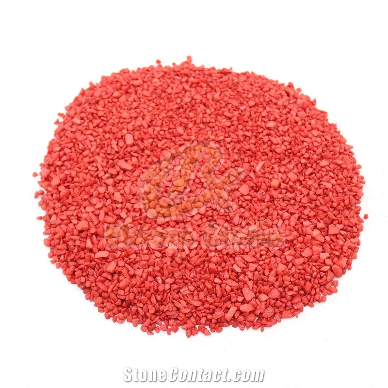 Crushed Raspberry Red Colored Gravels Aquarium Stone