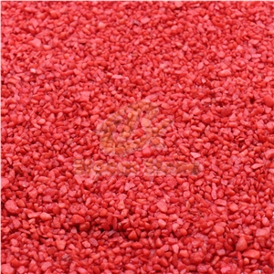 Crushed Raspberry Red Colored Gravels Aquarium Stone